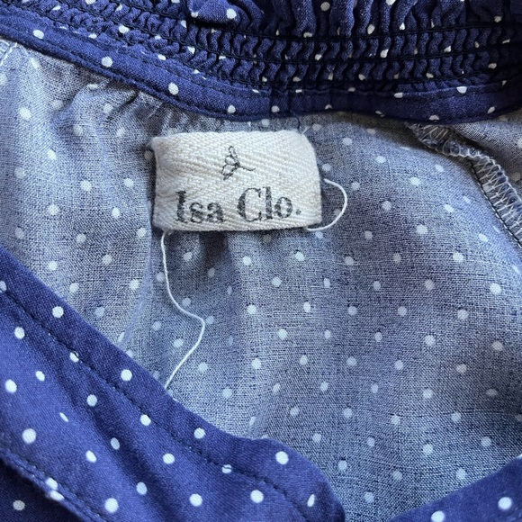 ISA CLO. POLKA DOT BLUE TIERED MIDI DRESS ?S/M - Picture 6 of 10